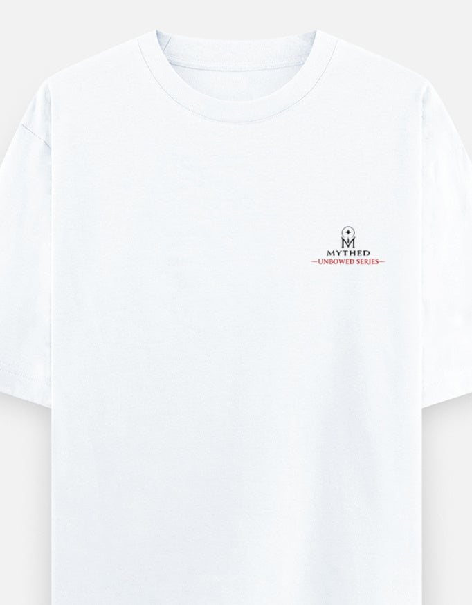 Born to Be Unbowed unisex oversized T-shirt, pocket print detail