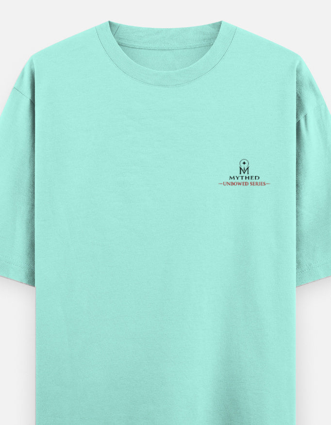 Born to Be Unbowed unisex oversized T-shirt, pocket print detail