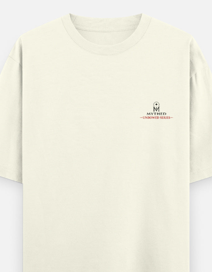 Born to Be Unbowed unisex oversized T-shirt, pocket print detail